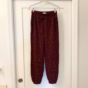 LOU & GREY Garnet & Beige Stars Jogger Sweat Pants